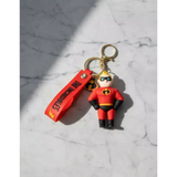 3D PVC Figure Keychain - Los Increibles Bob Parr - Mr Incredible Red Suit