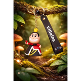 3D PVC Figure Keychain - Brujas Y Villanas - Queen Of Hearts Holding Scepter