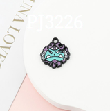 Bracelet Charm - Generic - Blue and green floral charm