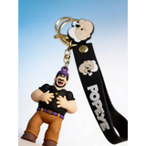 3D PVC Figure Keychain - Popeye - Bluto Purple Hat Laughing