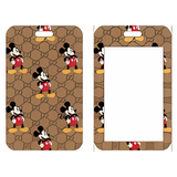 ID Card Badge Holder - Mickey & Friends - Mickey Mouse On Gucci Monogram Brown (Style 2)