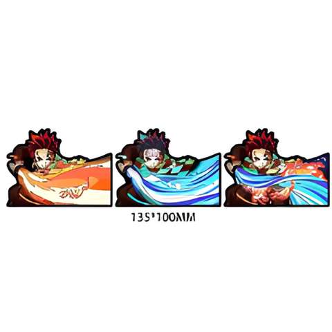 3D Lenticular Sticker - Demon Slayer - Tanjiro Kamado with Water Breathing & Dynamic Sword Motion