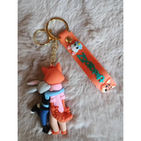 3D PVC Figure Keychain - Zootopia - Judy Nick Hugging