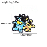 Bracelet Charm - Bluey - blue dog with puppies