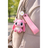 3D PVC Figure Keychain - Lilo & Stitch - Angel Sitting