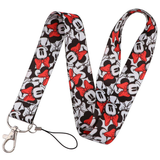 Lanyard - Mickey Mouse - Minnie Mouse Faces with Red Bows