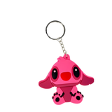 Lilo & Stitch Pink Angel Sitting PVC keychain