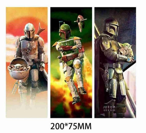3D Lenticular Sticker - Star Wars - The Mandalorian with Grogu & Boba Fett in Action