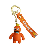 3D PVC Figure Keychain - Rainbow Friends - Orange With A Yellow Crown
