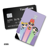 Credit Card Skin Sticker - Powerpuff Girls - Flying Cityscape