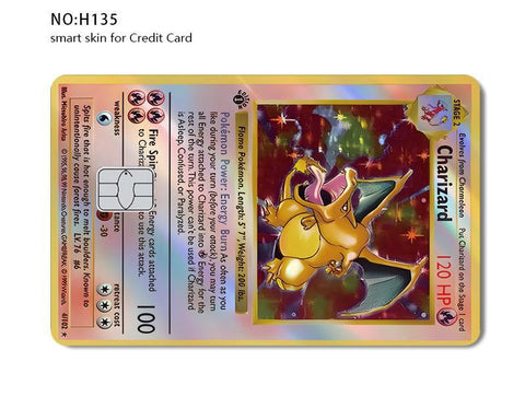 Credit Card Skin Sticker - Pokemon - Charizard Holographic Card