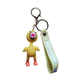 3D PVC Figure Keychain - Rainbow Friends - Yellow Open Mouth