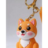 3D PVC Figure Keychain - Pets - Shiba Inu Happy Sitting