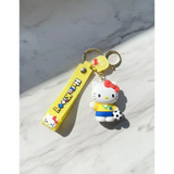 3D PVC Figure Keychain - Sanrio - Hello Kitty In Soccer Uniform With Ball