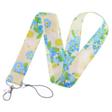 Lanyard - Daisy and Forget-Me-Not Flowers on Yellow