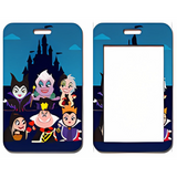 ID Card Badge Holder - Disney Villains - Chibi Disney Villains In Front Of A Castle