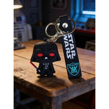 3D PVC Figure Keychain - Star Wars - Darth Vader Chibi Figure With Red Lightsaber