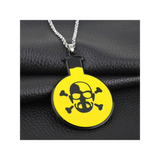 Necklace - Poison Potion Yellow Flask Skull