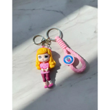 3D PVC Figure Keychain - Disney Princess - Aurora Comfy Pink Outfit