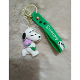 3D PVC Figure Keychain - Peanuts - Snoopy Holding Flower Bouquet