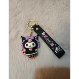 3D PVC Figure Keychain - Kuromi - Black Dress Holding Purse