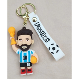 3D PVC Figure Keychain - Football Club - Messi Holding Trophy And Ball