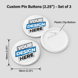 Custom Pin Buttons (2.25") - Set of 3