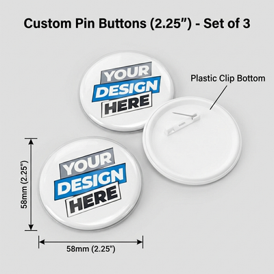 Custom Pin Buttons (2.25") - Set of 3