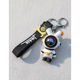 3D PVC Figure Keychain - Universo Astronautas - Bunny Astronaut Orange Heart