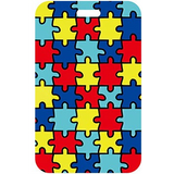 ID Card Badge Holder - Generic - colorful puzzle pieces