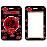 ID Card Badge Holder - Naruto - Akatsuki Logo With Red Clouds On Black