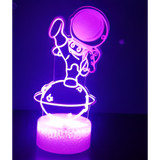 3D LED Night Light - Kicking Astronaut