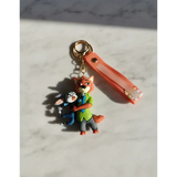 3D PVC Figure Keychain - Zootopia - Nick Holding Judy