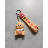 3D PVC Figure Keychain - Garfield - Brushing Teeth Bubbles