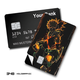 Credit Card Skin Sticker - My Hero Academia - Fiery Bakugo Explosive Glow Art - Holographic
