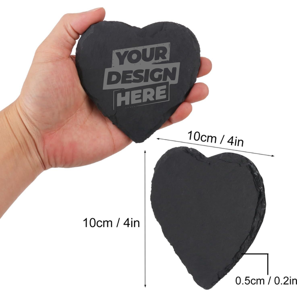 Premium Laser Engraving - Generic - Customizable text on heart coaster
