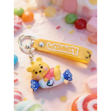 3D PVC Figure Keychain - Winnie the Pooh - Pooh Lying On Candy