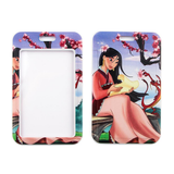 ID Card Badge Holder - Mulan - Pink Robe Cherry Blossoms Mushu