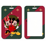 ID Card Badge Holder - Mickey & Friends - Mickey And Minnie In Christmas Wreath