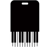 ID Card Badge Holder - Black And White Piano Keyboard Design