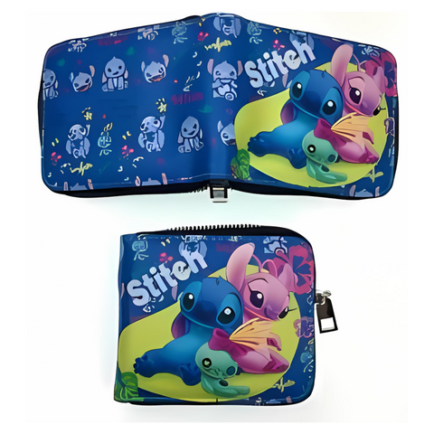 Zippered Short Wallet - Disney - Lilo & Stitch - Stitch, Scrump & Angel