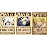 3D Lenticular Poster 12x16 - One Piece - Monkey D. Luffy, Trafalgar Law, Sanji