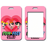 ID Card Badge Holder - Powerpuff Girls - "Pow-fect Girls" Pink Heart
