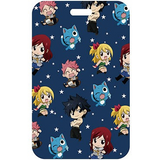 ID Card Badge Holder - Fairy Tail - Chibi Fairy Tail Characters On Blue Starry Background