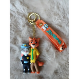 3D PVC Figure Keychain - Zootopia - Nick Judy Embracing