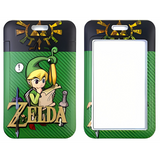 ID Card Badge Holder - The Legend of Zelda - Link Writing On Scroll With Zelda Logo