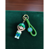 3D PVC Figure Keychain - Mario Luigi - Luigi Little Dude Headphones