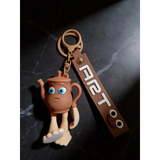 3D PVC Figure Keychain - Italian Brainrot - Moka Pot Cross-legged
