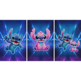3D Lenticular Poster 12x16 - Lilo & Stitch - Blue Stitch and Pink Angel Three Panel