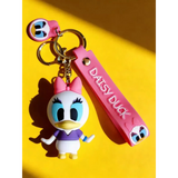 3D PVC Figure Keychain - Mickey and Friends - Chibi Daisy Duck Purple Top
